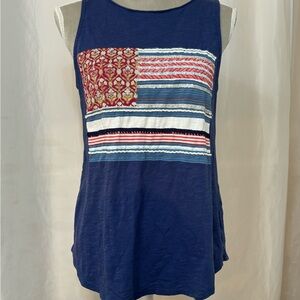 Lucky Brand tank/sleeveless tee with American Flag